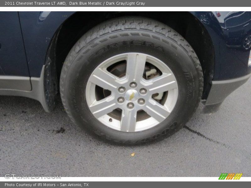 Dark Blue Metallic / Dark Gray/Light Gray 2011 Chevrolet Traverse LT AWD