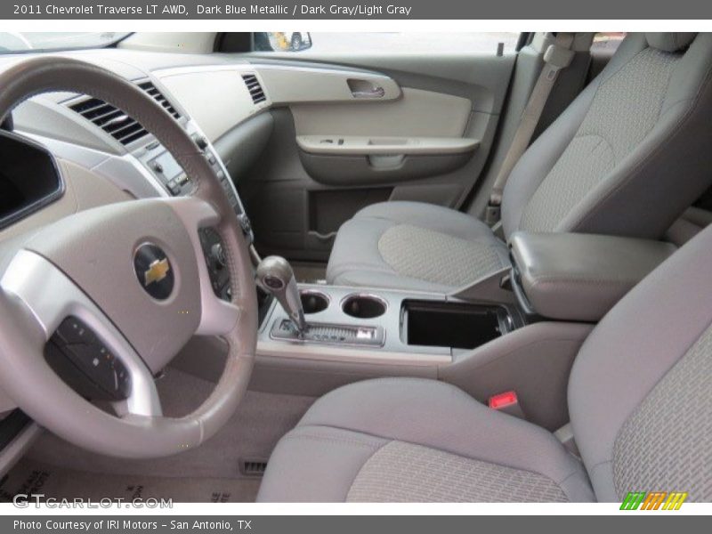 Dark Blue Metallic / Dark Gray/Light Gray 2011 Chevrolet Traverse LT AWD