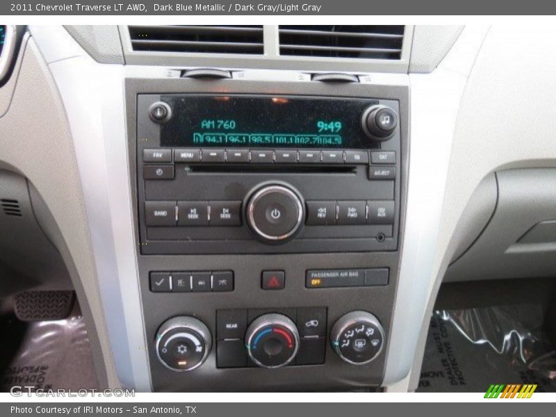 Dark Blue Metallic / Dark Gray/Light Gray 2011 Chevrolet Traverse LT AWD