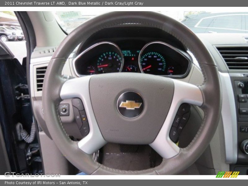 Dark Blue Metallic / Dark Gray/Light Gray 2011 Chevrolet Traverse LT AWD
