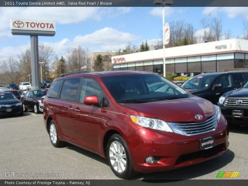 Salsa Red Pearl / Bisque 2011 Toyota Sienna Limited AWD