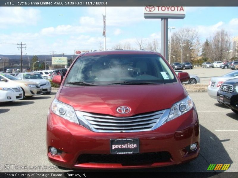 Salsa Red Pearl / Bisque 2011 Toyota Sienna Limited AWD