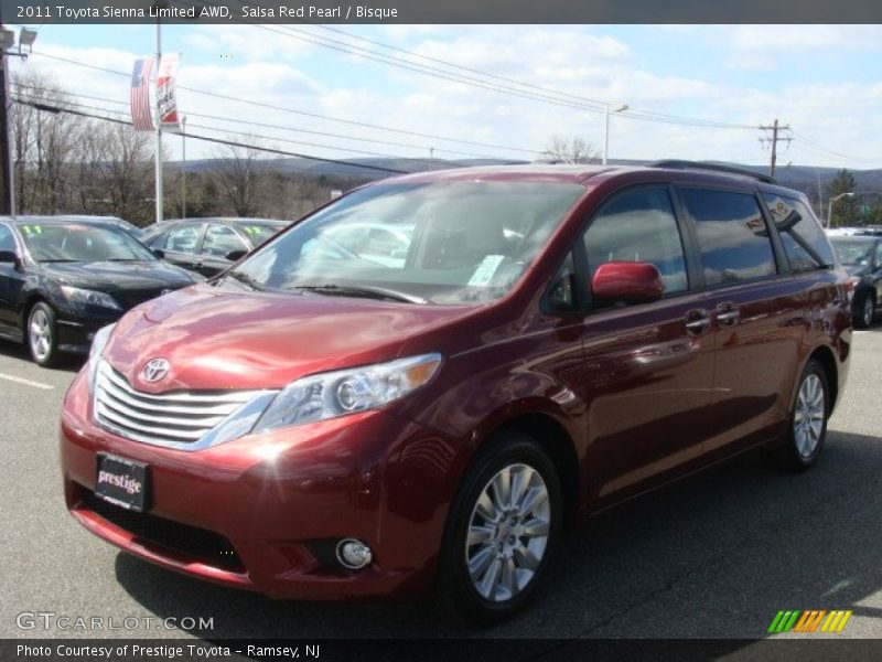 Salsa Red Pearl / Bisque 2011 Toyota Sienna Limited AWD