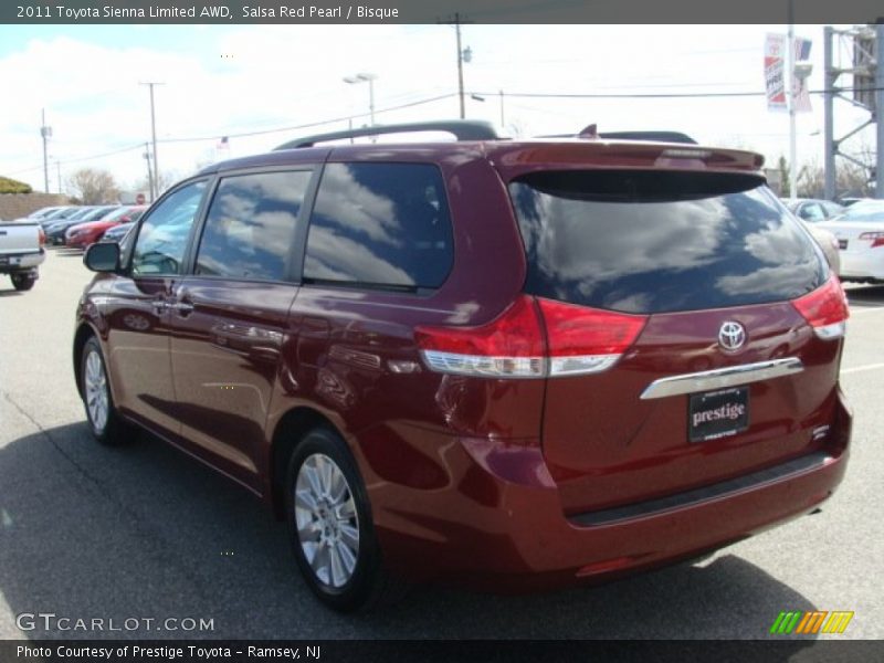 Salsa Red Pearl / Bisque 2011 Toyota Sienna Limited AWD