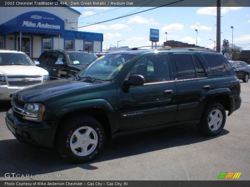 Dark Green Metallic / Medium Oak 2003 Chevrolet TrailBlazer LS 4x4