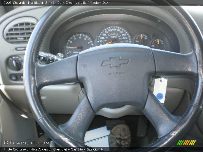 Dark Green Metallic / Medium Oak 2003 Chevrolet TrailBlazer LS 4x4