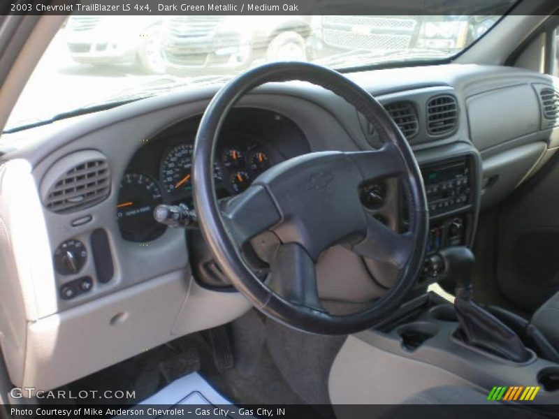 Dark Green Metallic / Medium Oak 2003 Chevrolet TrailBlazer LS 4x4