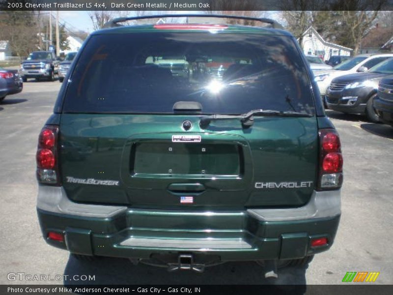 Dark Green Metallic / Medium Oak 2003 Chevrolet TrailBlazer LS 4x4