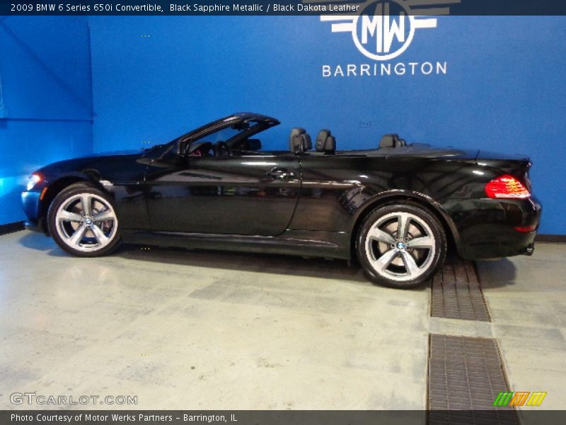 Black Sapphire Metallic / Black Dakota Leather 2009 BMW 6 Series 650i Convertible