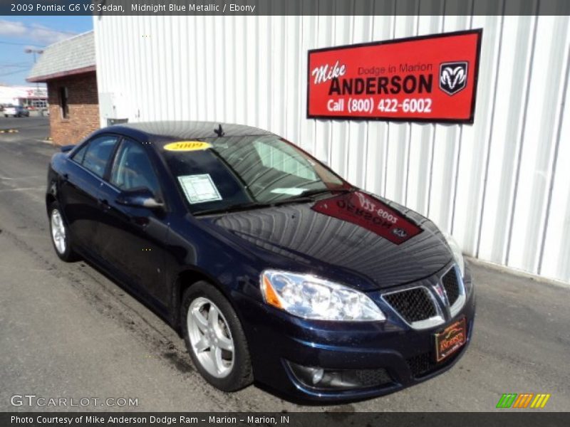 Midnight Blue Metallic / Ebony 2009 Pontiac G6 V6 Sedan