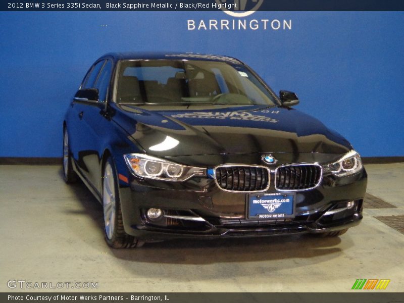 Black Sapphire Metallic / Black/Red Highlight 2012 BMW 3 Series 335i Sedan