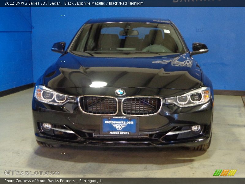 Black Sapphire Metallic / Black/Red Highlight 2012 BMW 3 Series 335i Sedan
