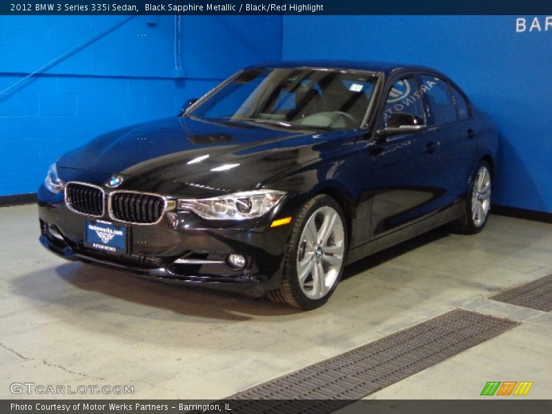 Black Sapphire Metallic / Black/Red Highlight 2012 BMW 3 Series 335i Sedan