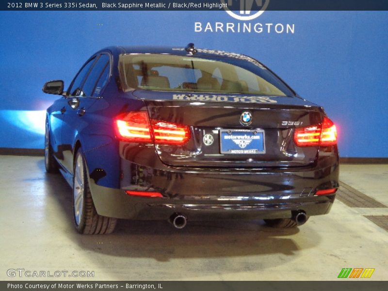 Black Sapphire Metallic / Black/Red Highlight 2012 BMW 3 Series 335i Sedan