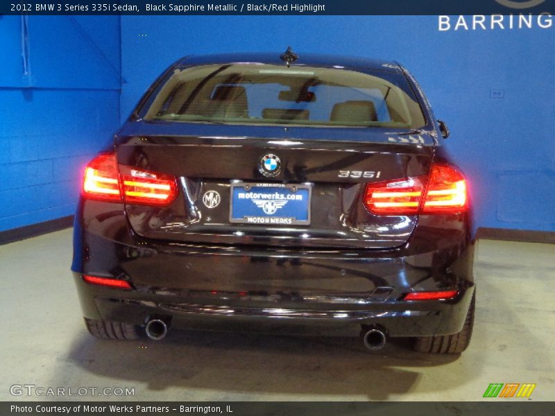 Black Sapphire Metallic / Black/Red Highlight 2012 BMW 3 Series 335i Sedan