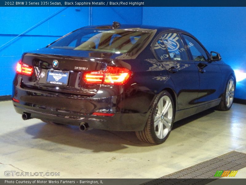 Black Sapphire Metallic / Black/Red Highlight 2012 BMW 3 Series 335i Sedan