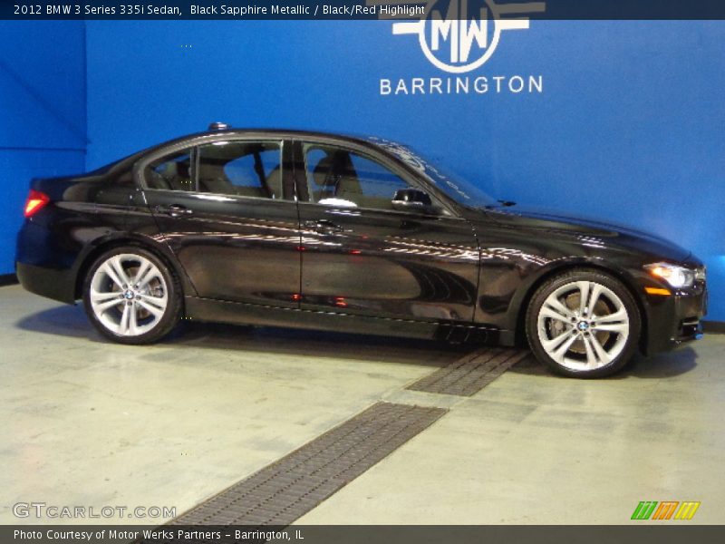 Black Sapphire Metallic / Black/Red Highlight 2012 BMW 3 Series 335i Sedan