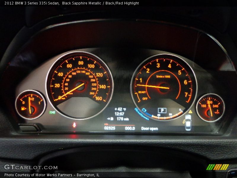Black Sapphire Metallic / Black/Red Highlight 2012 BMW 3 Series 335i Sedan