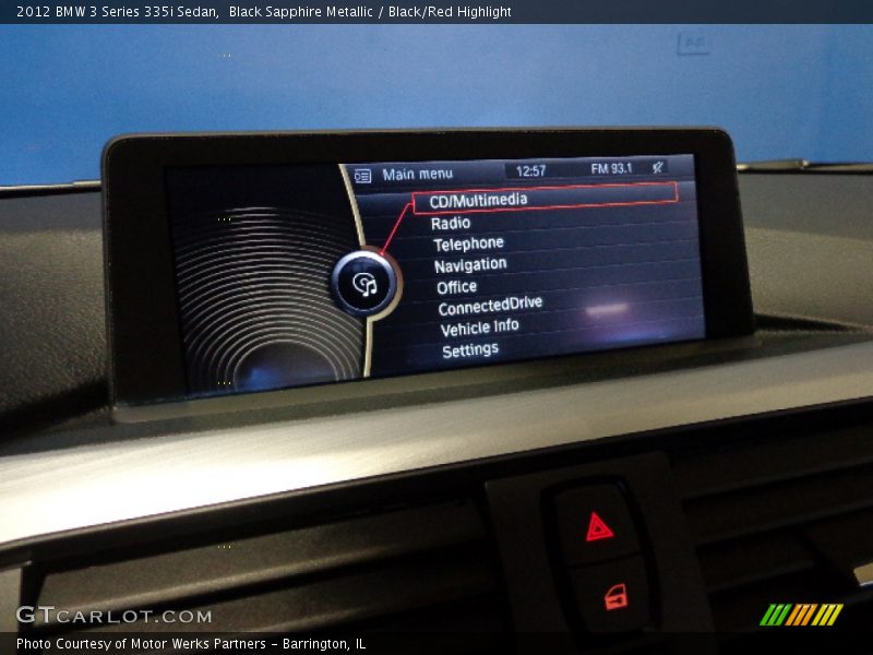 Black Sapphire Metallic / Black/Red Highlight 2012 BMW 3 Series 335i Sedan