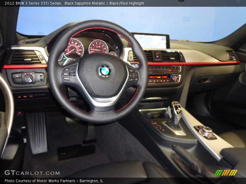 Black Sapphire Metallic / Black/Red Highlight 2012 BMW 3 Series 335i Sedan