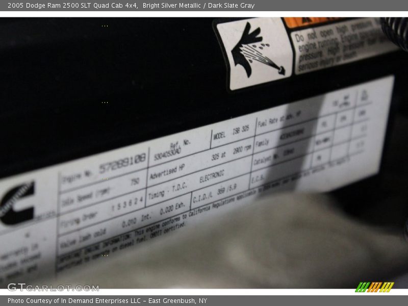 Bright Silver Metallic / Dark Slate Gray 2005 Dodge Ram 2500 SLT Quad Cab 4x4