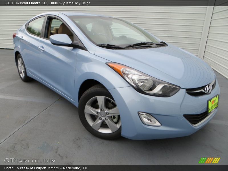 Blue Sky Metallic / Beige 2013 Hyundai Elantra GLS