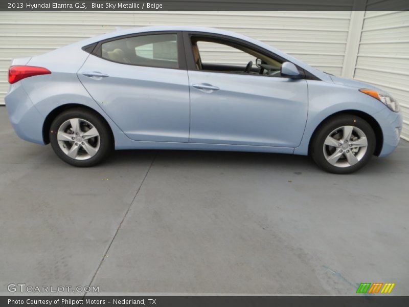 Blue Sky Metallic / Beige 2013 Hyundai Elantra GLS