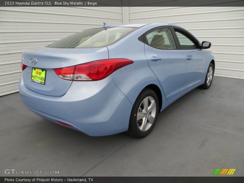Blue Sky Metallic / Beige 2013 Hyundai Elantra GLS