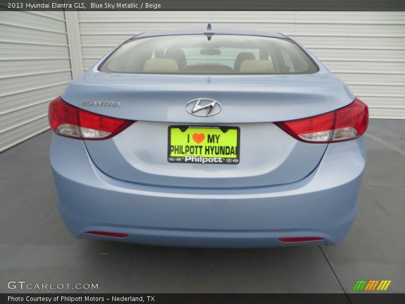 Blue Sky Metallic / Beige 2013 Hyundai Elantra GLS