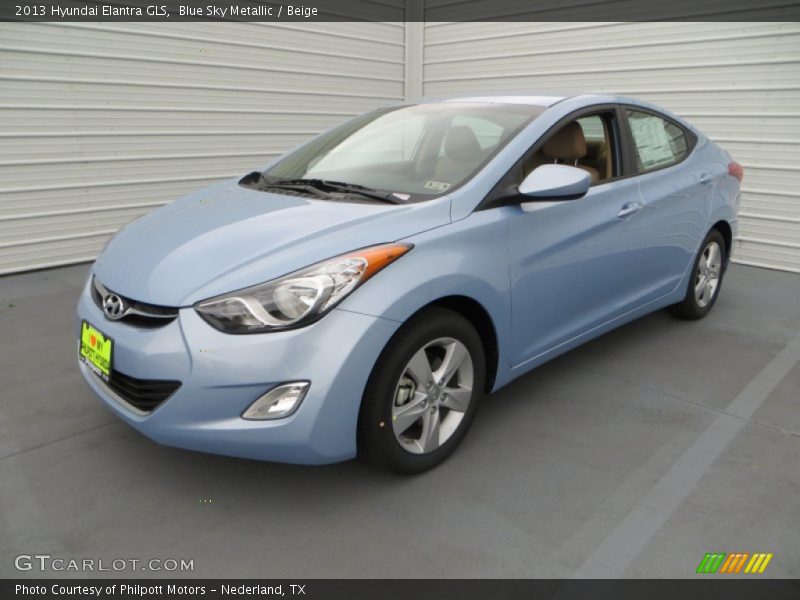 Blue Sky Metallic / Beige 2013 Hyundai Elantra GLS
