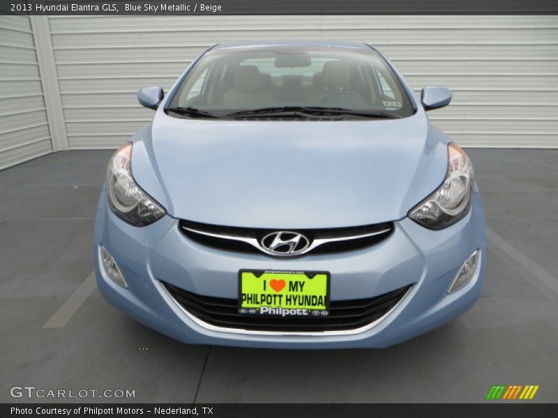 Blue Sky Metallic / Beige 2013 Hyundai Elantra GLS