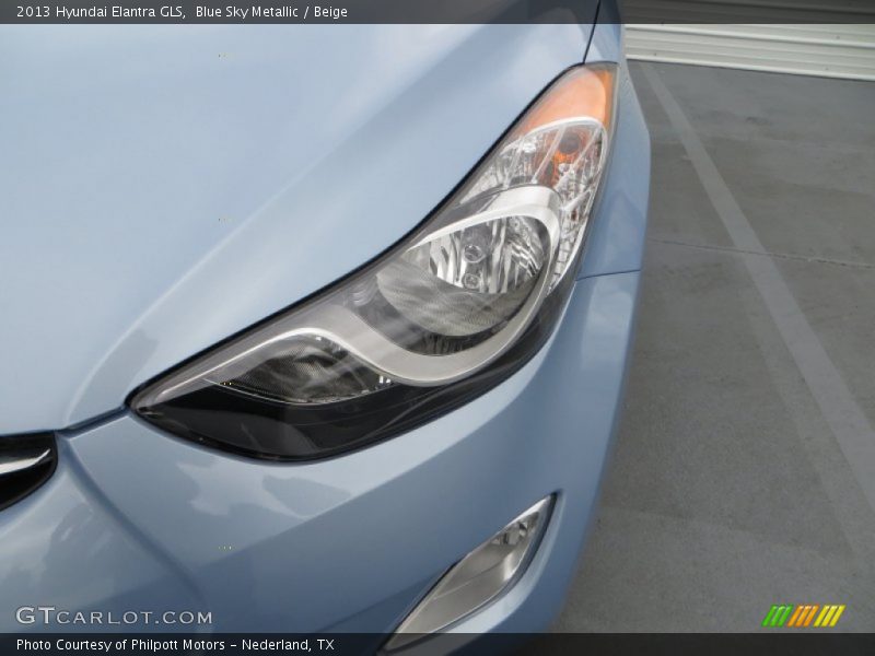 Blue Sky Metallic / Beige 2013 Hyundai Elantra GLS