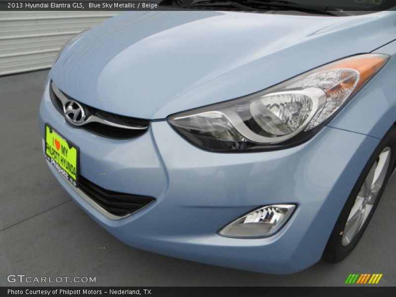 Blue Sky Metallic / Beige 2013 Hyundai Elantra GLS