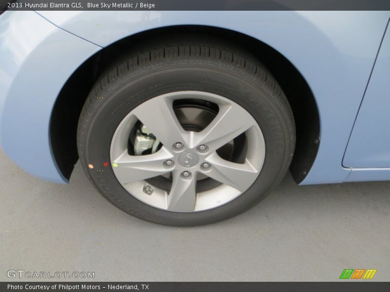 Blue Sky Metallic / Beige 2013 Hyundai Elantra GLS