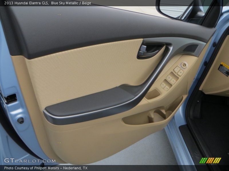 Blue Sky Metallic / Beige 2013 Hyundai Elantra GLS