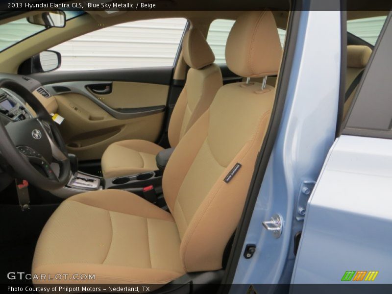 Blue Sky Metallic / Beige 2013 Hyundai Elantra GLS