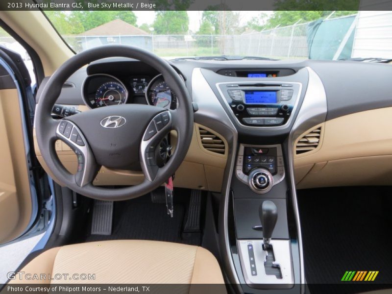 Blue Sky Metallic / Beige 2013 Hyundai Elantra GLS