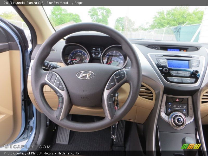 Blue Sky Metallic / Beige 2013 Hyundai Elantra GLS