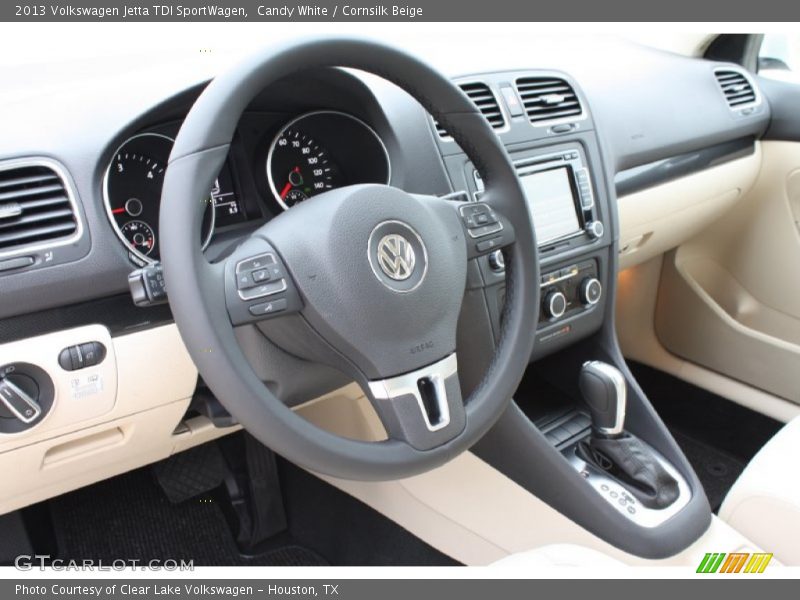 Candy White / Cornsilk Beige 2013 Volkswagen Jetta TDI SportWagen