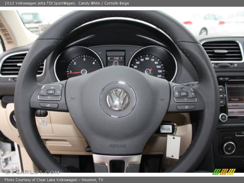 Candy White / Cornsilk Beige 2013 Volkswagen Jetta TDI SportWagen