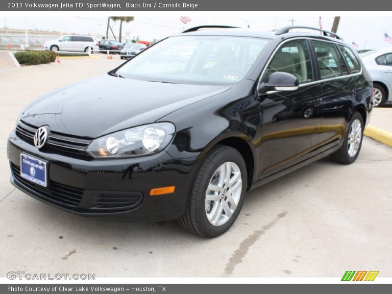 Black Uni / Cornsilk Beige 2013 Volkswagen Jetta TDI SportWagen