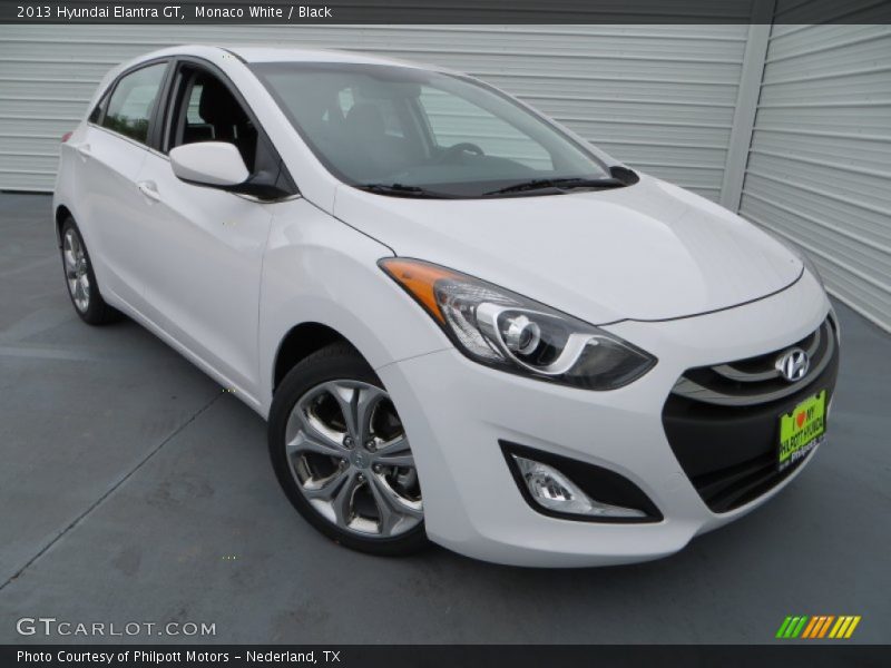 Monaco White / Black 2013 Hyundai Elantra GT