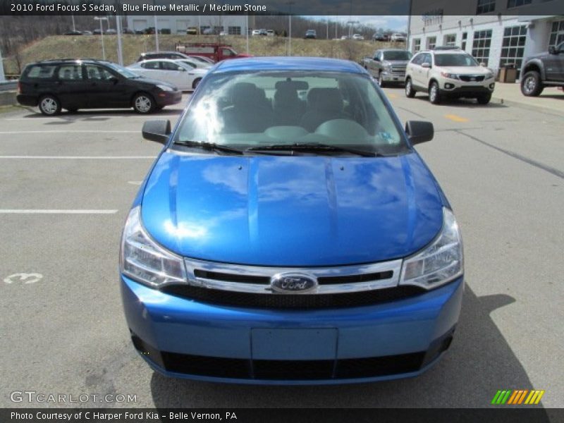 Blue Flame Metallic / Medium Stone 2010 Ford Focus S Sedan