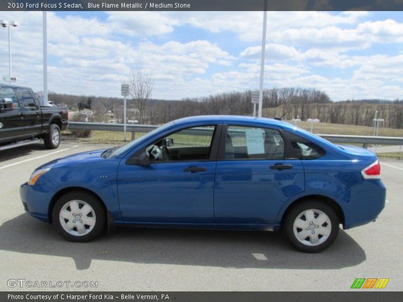 Blue Flame Metallic / Medium Stone 2010 Ford Focus S Sedan