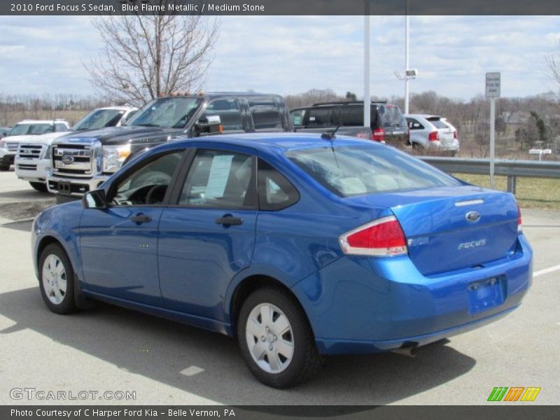 Blue Flame Metallic / Medium Stone 2010 Ford Focus S Sedan