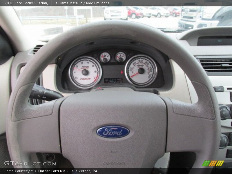 Blue Flame Metallic / Medium Stone 2010 Ford Focus S Sedan