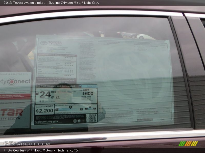Sizzling Crimson Mica / Light Gray 2013 Toyota Avalon Limited