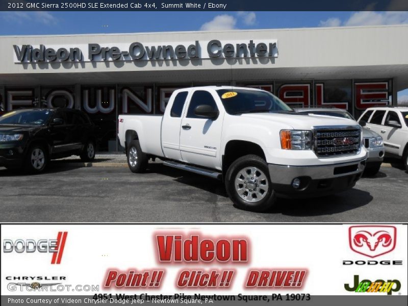 Summit White / Ebony 2012 GMC Sierra 2500HD SLE Extended Cab 4x4