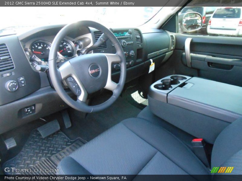 Ebony Interior - 2012 Sierra 2500HD SLE Extended Cab 4x4 