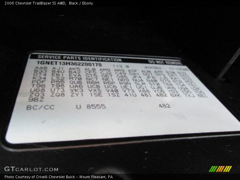 Black / Ebony 2006 Chevrolet TrailBlazer SS AWD
